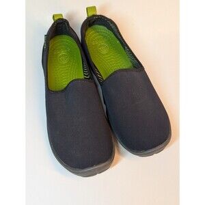 Crocs Duet Busy Day Women’s Size 8 Black Green Comfort Shoes Slip On Stretch